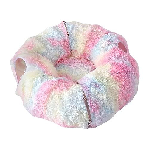 AWHAO Katzentunnelbett, Katzenhaus, Interaktives Spielzeug, Zusammenklappbares Hundebett, Warm, mit Ballübung, Tragbares Haustier Katzenbett für Drinnen, Ka, Bunt AWHAO Katzentunnelbett, Katzenhaus, Interaktives Spielzeug, Zusammenklappbares Hundebett, Warm, mit Ballübung, Tragbares Haustier Katzenbett für Drinnen, Ka, Bunt von AWHAO