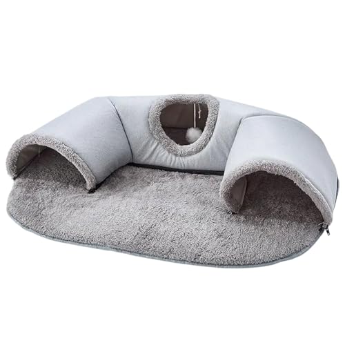ＡＷＨＡＯ Katzentunnelteppich in 1 Katzentunnelbett Cat Teppich Tunnel Katzenaktivitätszentrum für Kaninchen, 75cmx55cm von ＡＷＨＡＯ