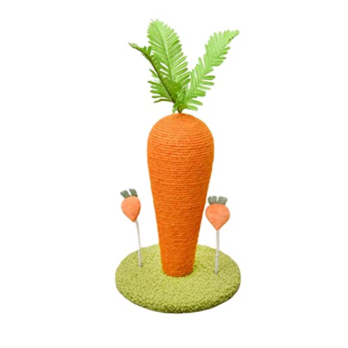 ＡＷＨＡＯ Lustiger Kratzbaum aus Sisal für Katzen - Interaktives Spielzeug mit Karotten - 26x26x29cm von ＡＷＨＡＯ