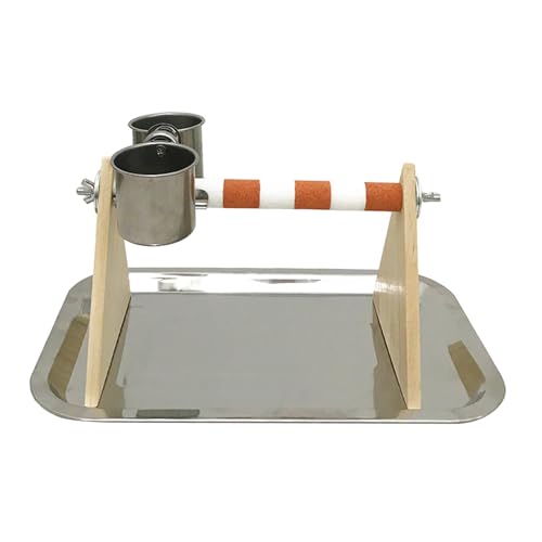 AWHAO Papagei-Spielplatz, Vogel-Spielständer, Papagei-Spielzeug, Holz-Vogelstange für Conures, Nymphensittiche, Weiß Orange AWHAO Papagei-Spielplatz, Vogel-Spielständer, Papagei-Spielzeug, Holz-Vogelstange für Conures, Nymphensittiche, Weiß Orange von AWHAO
