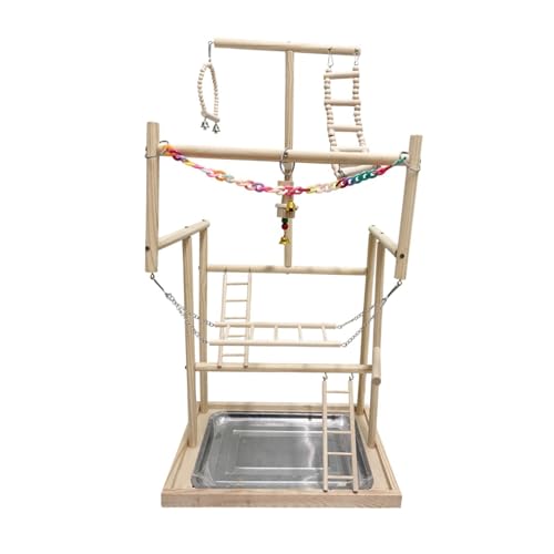 AWHAO Papagei Vogel Spielplatz Holz Barsch Gym Laufs Tall Papagei Spielstand für kleine Sittiche, 18.9x13.19x37.2inch AWHAO Papagei Vogel Spielplatz Holz Barsch Gym Laufs Tall Papagei Spielstand für kleine Sittiche, 18.9x13.19x37.2inch von AWHAO