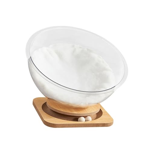 AWHAO Raumkapsel-Katzenbett, Schlafnest, transparentes Aktivitätszentrum, stabiles Katzenhaus, Holz-Drehteller, Katzenspielzeug für Kätzchen, Kätzchen, Quadratisch mit Unterlage AWHAO Raumkapsel-Katzenbett, Schlafnest, transparentes Aktivitätszentrum, stabiles Katzenhaus, Holz-Drehteller, Katzenspielzeug für Kätzchen, Kätzchen, Quadratisch mit Unterlage von AWHAO