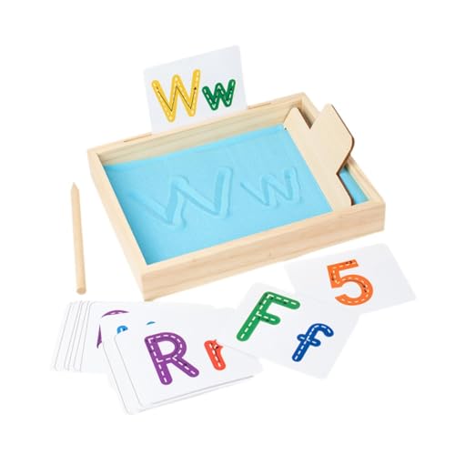 AWHAO Sandtablett, Premium Sandtablett, Tiefe Sandschreibtabletts Aus Holz Zum Nachzeichnen von Buchstaben, Zahlen Und Zeichnen Im Klassenzimmer, BLAU AWHAO Sandtablett, Premium Sandtablett, Tiefe Sandschreibtabletts Aus Holz Zum Nachzeichnen von Buchstaben, Zahlen Und Zeichnen Im Klassenzimmer, BLAU von AWHAO