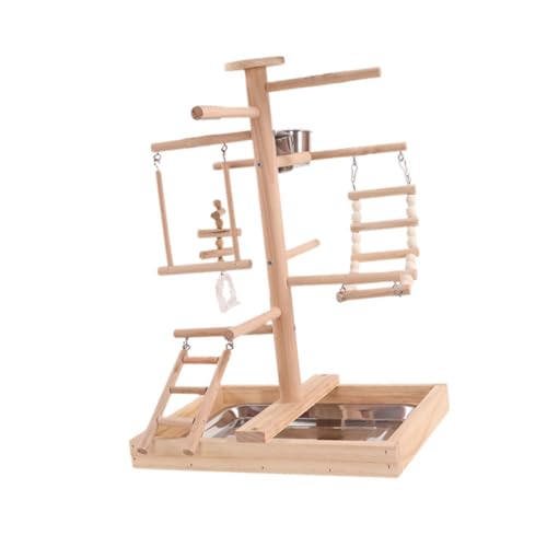 AWHAO Spielständer für Papageien, aus Holz, für kleine Vögel, Laufstall für Sittiche, Leiter, Spielständer für Papageien, Wellensittiche, Unzertrennliche AWHAO Spielständer für Papageien, aus Holz, für kleine Vögel, Laufstall für Sittiche, Leiter, Spielständer für Papageien, Wellensittiche, Unzertrennliche von AWHAO