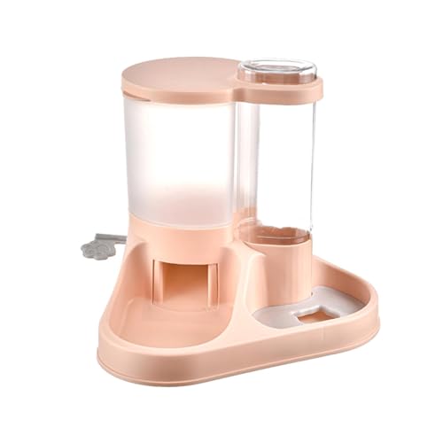 ＡＷＨＡＯ Tierfutter- und Wasserspender-Set. Integrierter, selbsternährender Wasserspender für Katzenfutter, ROSA von ＡＷＨＡＯ