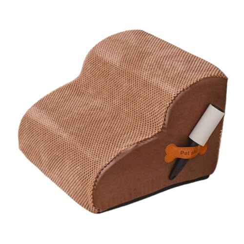ＡＷＨＡＯ Treppen für Hunderampen für Hunde 2 Stufe mit Waschbarem Deckel für Hohe Bettschritt von Haustieren für Haustiere für Haustiere, Kaffee von ＡＷＨＡＯ
