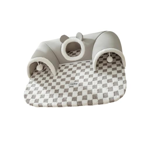 AWHAO U-förmiger Katzentunnel, Spielzentrum, Katzentraining, Spielball, Katzenteppich, Tunnel, Spielhütte für Kätzchen, Indoor-Katzen, Hase, grau XL AWHAO U-förmiger Katzentunnel, Spielzentrum, Katzentraining, Spielball, Katzenteppich, Tunnel, Spielhütte für Kätzchen, Indoor-Katzen, Hase, grau XL von AWHAO