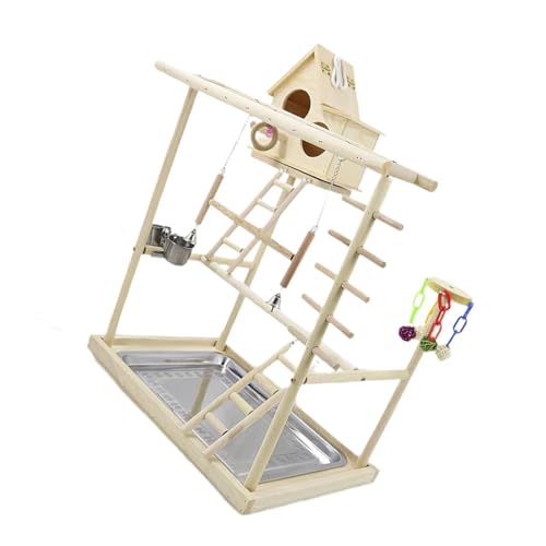 AWHAO Vögel Papagei Spielplatz Leiter Holzständer für Wellensittiche Kakadus AWHAO Vögel Papagei Spielplatz Leiter Holzständer für Wellensittiche Kakadus von AWHAO
