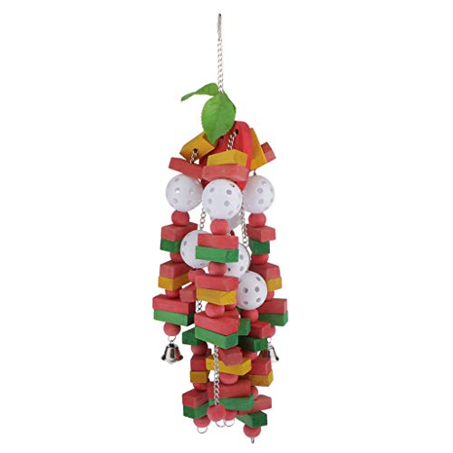 ＡＷＨＡＯ Vogel Papagei Holzblock Glocke Ball Vogelkäfig Spielzeug für Wellensittiche, Sittiche, von ＡＷＨＡＯ