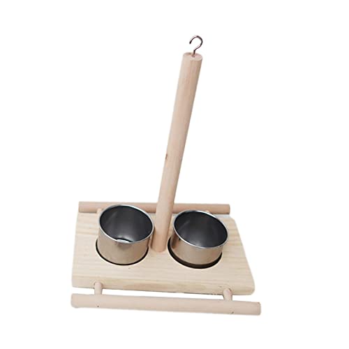 AWHAO Vogelfutterbecher Aus Holz, Sitzstangenhalter, Schaukel, Vogelbecher, Spielzeug für Vögel, Papageienkäfig, Wasserspender für, PFUND AWHAO Vogelfutterbecher Aus Holz, Sitzstangenhalter, Schaukel, Vogelbecher, Spielzeug für Vögel, Papageienkäfig, Wasserspender für, PFUND von AWHAO