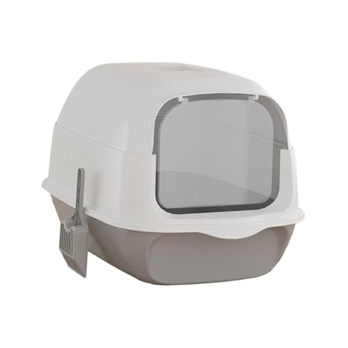 AWHAO Vollständig Abgedeckte Katzentoilette, mit Kapuze, Faltbar, für Kleintiere, Heimtierbedarf, Töpfchen, Toilette Und Streuschaufel, grau AWHAO Vollständig Abgedeckte Katzentoilette, mit Kapuze, Faltbar, für Kleintiere, Heimtierbedarf, Töpfchen, Toilette Und Streuschaufel, grau von AWHAO