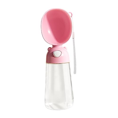 ＡＷＨＡＯ Wasserflasche für Hunde, Wasserflasche für Haustiere, Wasserspender für Haustiere, Trinkbecher und Schüssel zum Wandern, ROSA, 7.5cmx24cm von ＡＷＨＡＯ