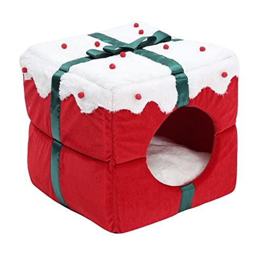 AWHAO Weihnachtskatzenhöhle mit abnehmbarem Kissen, gemütliches Nest für Haustiere AWHAO Weihnachtskatzenhöhle mit abnehmbarem Kissen, gemütliches Nest für Haustiere von AWHAO