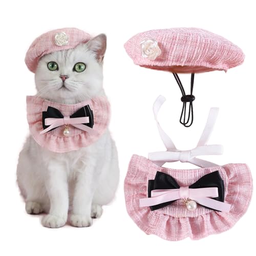 AWOCAN Baskenmütze für Hunde und Katzen, niedliches Halsband, Haustierkostüme, Welpenhüte für Geburtstagsparty, Halloween, Weihnachten, Haar-Accessoire, Foto-Requisiten, Rosa AWOCAN Baskenmütze für Hunde und Katzen, niedliches Halsband, Haustierkostüme, Welpenhüte für Geburtstagsparty, Halloween, Weihnachten, Haar-Accessoire, Foto-Requisiten, Rosa von AWOCAN