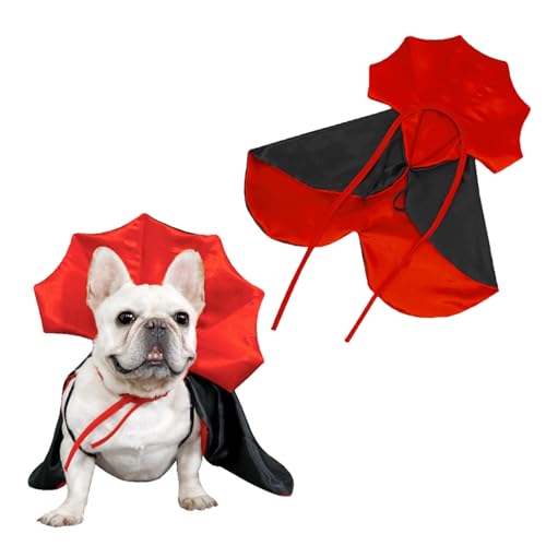 AWOCAN Hund Halloween Kostüme Katzen Hunde Vampir Umhang Kostüm Halloween Haustier Zubehör Kostüm Halloween Party Haustier Cosplay (rot) von AWOCAN