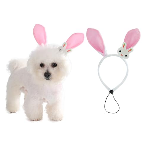 AWOCAN Hunde-Hasenohr-Stirnband, Kopfbedeckung, Osterhasen-Hundekostüm, verstellbares Kaninchenohren-Stirnband für kleine, mittelgroße und große Hunde, Haustierhaar-Zubehör Bekleidung (PINK-HABBIR) AWOCAN Hunde-Hasenohr-Stirnband, Kopfbedeckung, Osterhasen-Hundekostüm, verstellbares Kaninchenohren-Stirnband für kleine, mittelgroße und große Hunde, Haustierhaar-Zubehör Bekleidung (PINK-HABBIR) von AWOCAN