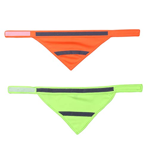 AWOCAN Reflektierendes Dreieckstuch für Haustiere, fluoreszierendes Gelb-Orange, 2 Stück, Sicherheit bei Nacht für Katzen und Hunde, Größe S von AWOCAN