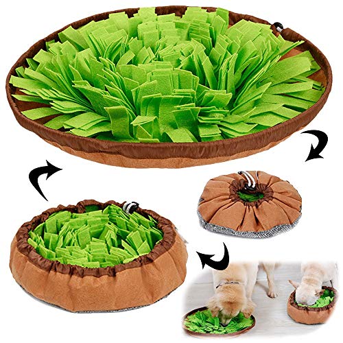 AWOOF Pet Snuffle Mat for Dogs, Interactive Feed Game for Boredom, Encourages Natural Foraging Skills for Cats Dogs Bowl Travel Use, Dog Treat Dispenser Indoor Outdoor Stress Relief von AWOOF