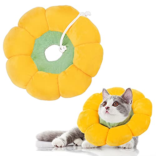 Halskrause Katze, Einstellbarer Katzenkragen Halsband für Katzen Kleiner Nach Operation, Weich Leckschutz Katze Halskrausen Wiederherstellung Halsband Kragen Cone von AWOOF