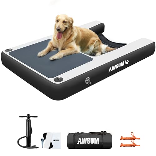 AWSUM 150x100x15cm Aufblasbare Hunde Wasserrampe Hunderampe Aufblasbar Dog Ramp Hundeboot Rampe Leiter Schwimmrampe Welpe Planke Schwimmdock Plattform für Hunde bis zu 100 kg, für Pool, Boote, Docks AWSUM 150x100x15cm Aufblasbare Hunde Wasserrampe Hunderampe Aufblasbar Dog Ramp Hundeboot Rampe Leiter Schwimmrampe Welpe Planke Schwimmdock Plattform für Hunde bis zu 100 kg, für Pool, Boote, Docks von AWSUM