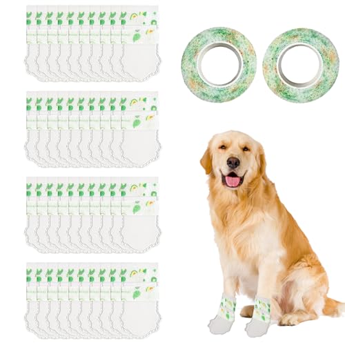 AXERHK 40 Stück Pfotenschutz Hund, verstellbare Einweg Hundeschuhe, Hundeschuhe Pfotenschutz Outdoor, verletzte Pfoten wasserdicht, Schuhüberzieher mit Selbstklebender Verband, für Spaziergänge(S) AXERHK 40 Stück Pfotenschutz Hund, verstellbare Einweg Hundeschuhe, Hundeschuhe Pfotenschutz Outdoor, verletzte Pfoten wasserdicht, Schuhüberzieher mit Selbstklebender Verband, für Spaziergänge(S) von AXERHK
