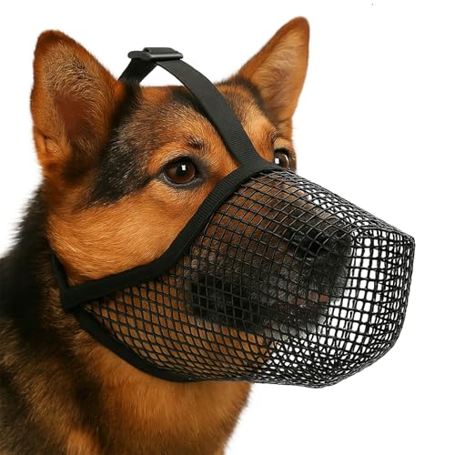 Maulkorb für Große Hunde, Maulkorb Hund, Atmungsaktive Verstellbare Haustier Maske für Hundetraining, Anti Fress Maulkorb Hund, Hundemaske zur Verhinderung von Bissen und Lecken von AXERHK