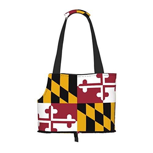 AXETVSOK Faltbare Haustier-Handtasche, Flagge von Maryland Haustier-Tragetasche, Outdoor-Reise-Haustier-Schultertaschen zum Einkaufen, Wandern, Spazierengehen von AXETVSOK