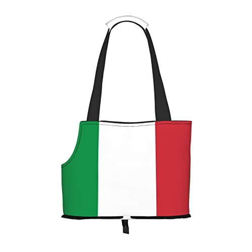 AXETVSOK Faltbare Haustier-Handtasche, Italien-Flagge, Haustier-Tragetasche, Outdoor-Reise-Haustier-Schultertaschen zum Einkaufen, Wandern, Spazierengehen von AXETVSOK