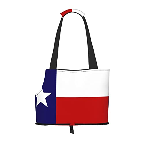 AXETVSOK Faltbare Haustier-Handtasche, Texas-Flagge, Haustier-Tragetasche, Outdoor-Reise-Haustier-Schultertaschen zum Einkaufen, Wandern, Spazierengehen von AXETVSOK