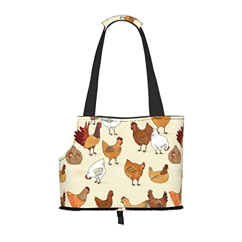 AXETVSOK Faltbare Haustier-Handtasche, eine Brut von Hühnern, Haustier-Tragetasche, Outdoor-Reise-Haustier-Schultertaschen zum Einkaufen, Wandern, Spazierengehen von AXETVSOK