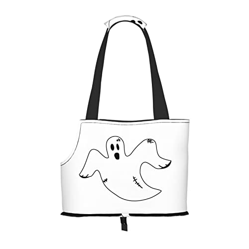 AXETVSOK Faltbare Haustier-Handtasche, gruselige Halloween-Geister-Tragetasche, Outdoor-Reise-Haustier-Schultertaschen zum Einkaufen, Wandern, Spazierengehen von AXETVSOK