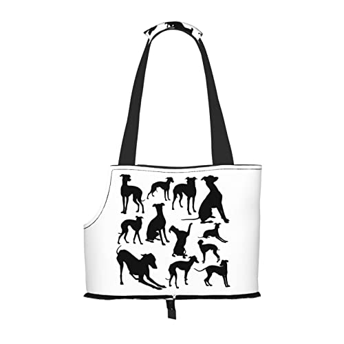 AXETVSOK Faltbare Haustier-Handtasche, italienischer Windhund, Haustier-Tragetasche, Outdoor-Reise-Haustier-Schultertaschen zum Einkaufen, Wandern, Spazierengehen von AXETVSOK