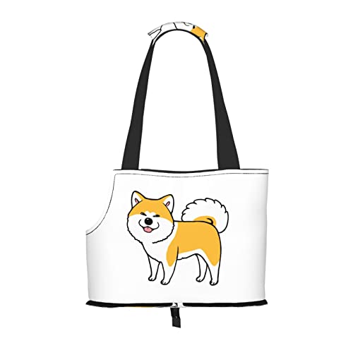 AXETVSOK Faltbare Haustier-Handtasche, lachende Akita-Hunde-Tragetasche, Outdoor-Reise-Haustier-Schultertaschen zum Einkaufen, Wandern, Spazierengehen von AXETVSOK