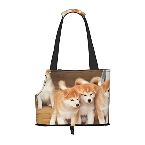 AXETVSOK Faltbare Haustier-Handtasche, niedliche Shiba Inu Hunde-Tragetasche, Outdoor-Reise-Haustier-Schultertaschen zum Einkaufen, Wandern, Spazierengehen von AXETVSOK