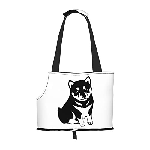 AXETVSOK Faltbare Haustier-Handtasche, sibirischer Husky, niedliche Hunde-Tragetasche, Outdoor-Reise-Haustier-Schultertaschen zum Einkaufen, Wandern, Spazierengehen von AXETVSOK