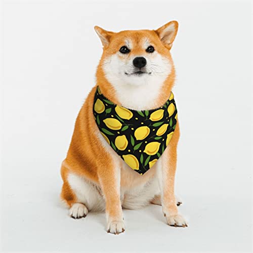 AXETVSOK Haustier-Schal, Cartoon-Zitronen-Hundehalstuch, verstellbares Halstuch, Dreieck-Schal, Zubehör für kleine, mittelgroße und große Hunde und Katzen von AXETVSOK