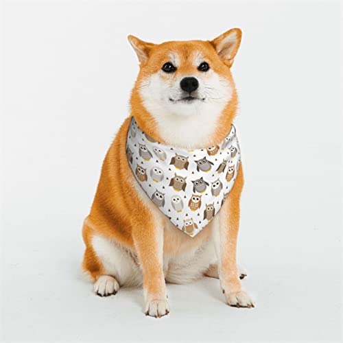AXETVSOK Haustier-Schal, Eulen-Muster, verstellbares Halstuch, dreieckiges Schal, Zubehör für kleine, mittelgroße und große Hunde und Katzen von AXETVSOK