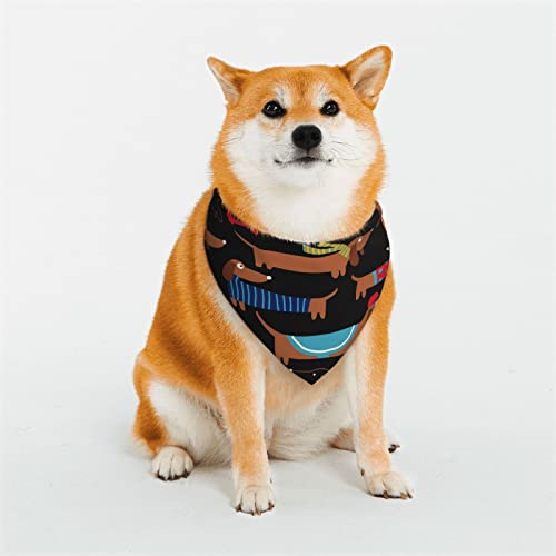 AXETVSOK Haustier-Schal, "I Love My Dog" Dackel-Hundehalstuch, verstellbar, dreieckig, Schal-Zubehör für kleine, mittelgroße und große Hunde und Katzen von AXETVSOK