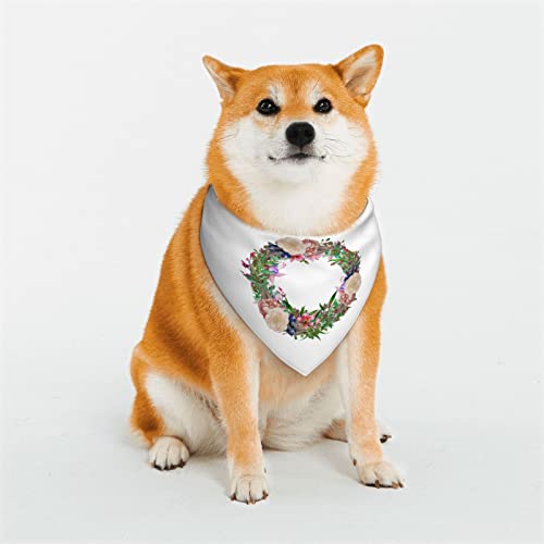 AXETVSOK Haustier-Schal, Kränze, Blumenfarbe, verstellbares Halstuch, dreieckiges Schal, Zubehör für kleine, mittelgroße und große Hunde und Katzen von AXETVSOK