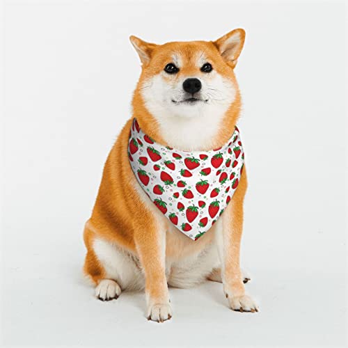 AXETVSOK Haustierschal, Erdbeer-Hundehalstuch, verstellbares Halstuch, dreieckiges Schal, Zubehör für kleine, mittelgroße und große Hunde und Katzen von AXETVSOK