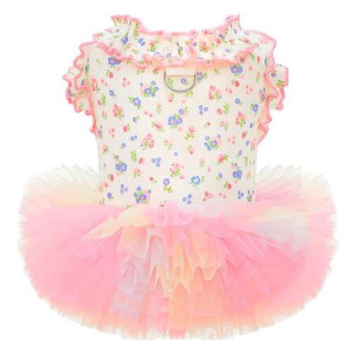 Hundekleid, Tutu-Kleid mit Ring, Rosa, Größe XL von AXIIJGL