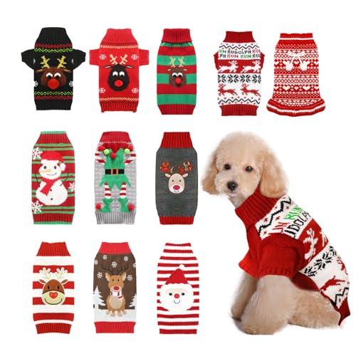 Weihnachtspullover für Hunde, Rentier, Weihnachtskleidung für Hunde mit Loch für die Leine, Katzenpullover nur für Katzen, Französische Bulldogge, Chihuahua, Dackel, Frenchie, Kleidung für Hunde Weihnachtspullover für Hunde, Rentier, Weihnachtskleidung für Hunde mit Loch für die Leine, Katzenpullover nur für Katzen, Französische Bulldogge, Chihuahua, Dackel, Frenchie, Kleidung für Hunde von AXIIJGL