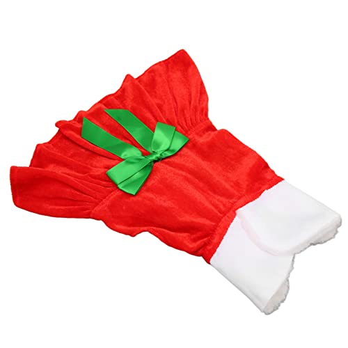 AXOC Haustier-Weihnachtskleidung, Warmer Schleifendekorations-Weihnachtshaustierrock für kleine Hunde (L) von AXOC