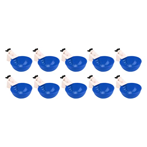 AXOC Hühnerwasserbecher, 10 Stück Hühnerfutterspender aus geflügelsicherem Kunststoff Große Blaue Schüssel von AXOC