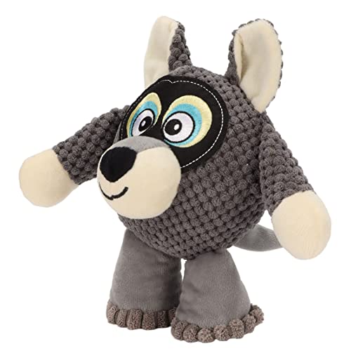 AXOC PlüSch-Hundekauspielzeug, Bissfestes Cartoon-Quietschen-Haustier-Hundespielzeug, Zahnreinigung, Weicher Innerer Kern, Aktivierter Druck FüR Haustiere (Grau) von AXOC