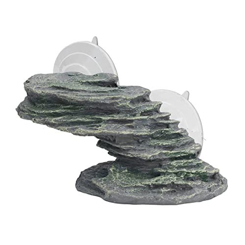 AXOC Reptile Basking Rock Aquarium Ornament Realistische Schildkröte Klettern Plattform für Aquarium Eidechse sicher ungiftig von AXOC