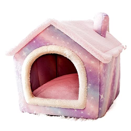 AYBAL Atmungsaktives, warmes Plüsch-Haustierbett, waschbares, weiches Katzenkissen, Zwinger for kleine Metier werdende Hunde, Katzen, Heimtierbedarf (Color : 3, Size : L 49X39CM) von AYBAL