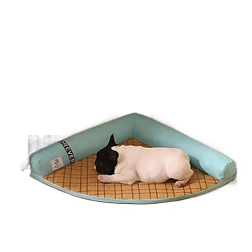 AYBAL Ecknestkissen for Hunde, Hundematte, Zubehör for Hunde, abnehmbar, waschbar, Sommernest, Katzenmatte, Bettbett for schlaffe Hundebetten (Color : Green, Size : S (26x24x9)) von AYBAL