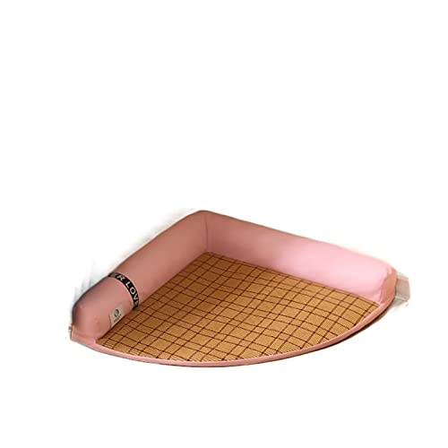 AYBAL Ecknestkissen for Hunde, Hundematte, Zubehör for Hunde, abnehmbar, waschbar, Sommernest, Katzenmatte, Bettbett for schlaffe Hundebetten (Color : Pink, Size : S (26x24x9)) von AYBAL