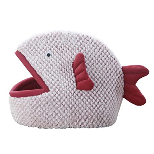 AYBAL Katzennest, originelle Form, Katzenbett, Haustier, Hund, fischförmige Schlafbett-Dekoration (Color : Red) von AYBAL